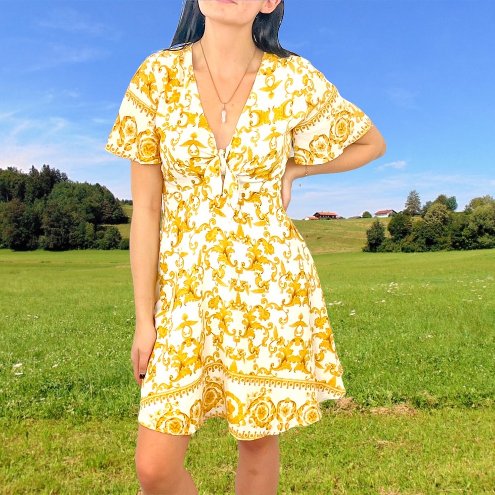 Lulus Size Small Golden Tie Dress